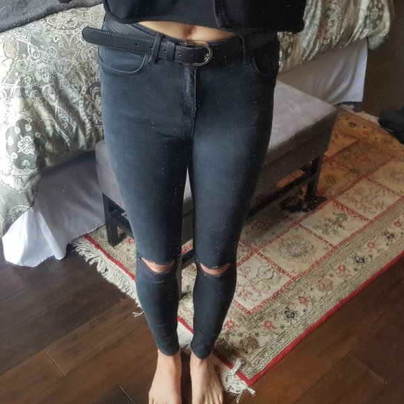 Black Topshop ripped Jeans - Picture 1 of 5